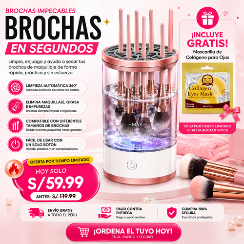 BrushClean Pro™ Limpiador Eléctrico de Brochas