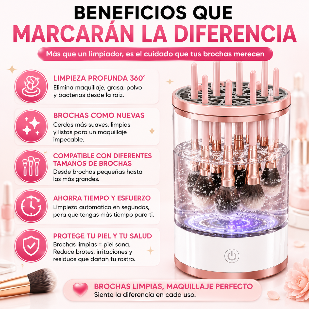 BrushClean Pro™ Limpiador Eléctrico de Brochas